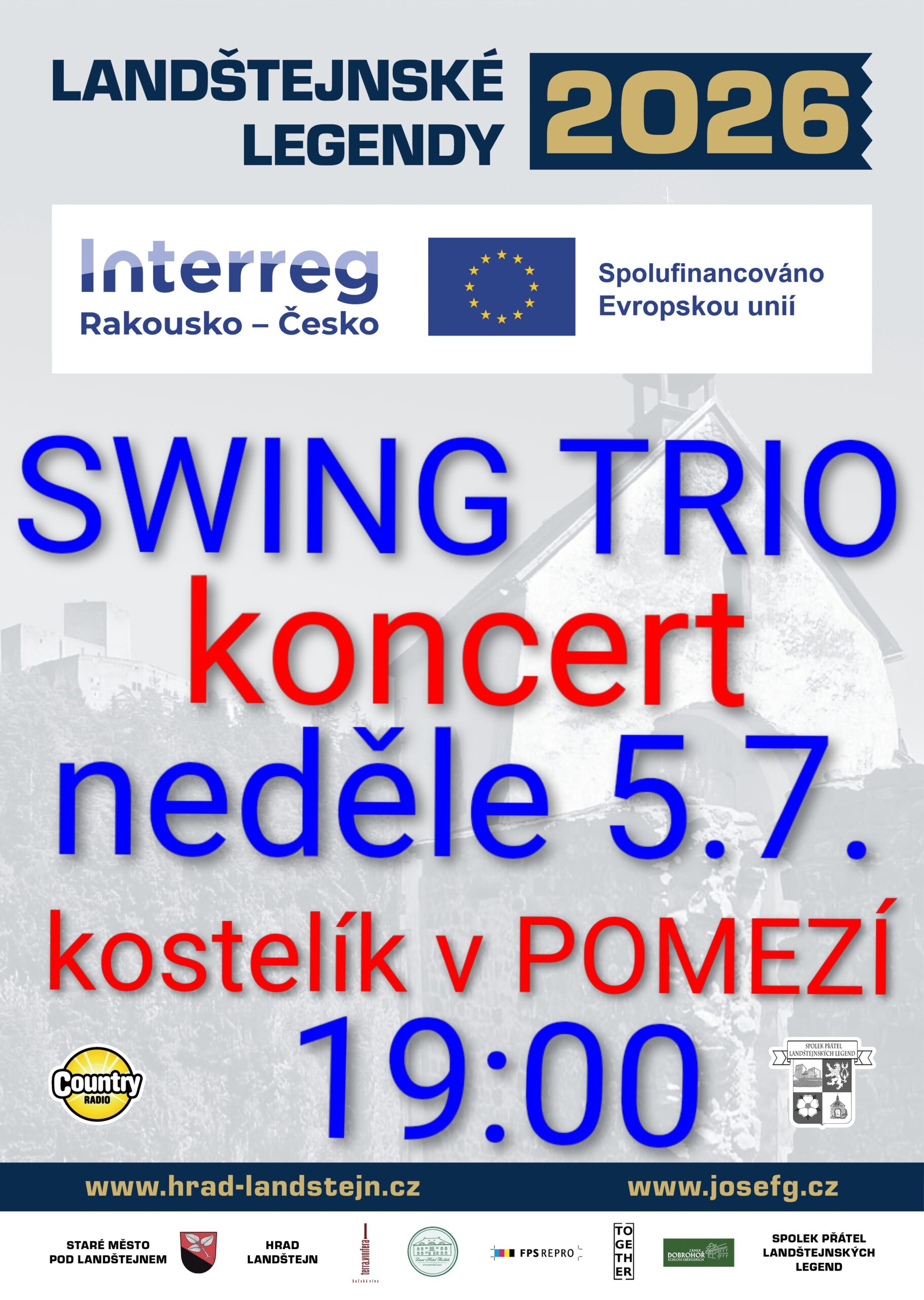 koncert SWING TRIO v kostelíku v POMEZÍ